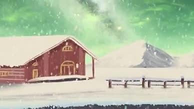 写实极光大雪节气视频的预览图